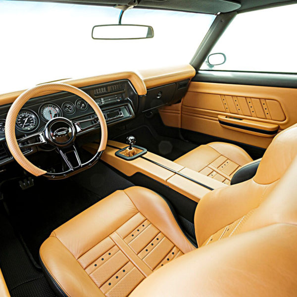Custom 1970 LS3 Chevelle leather interior built by Goolsby Customs