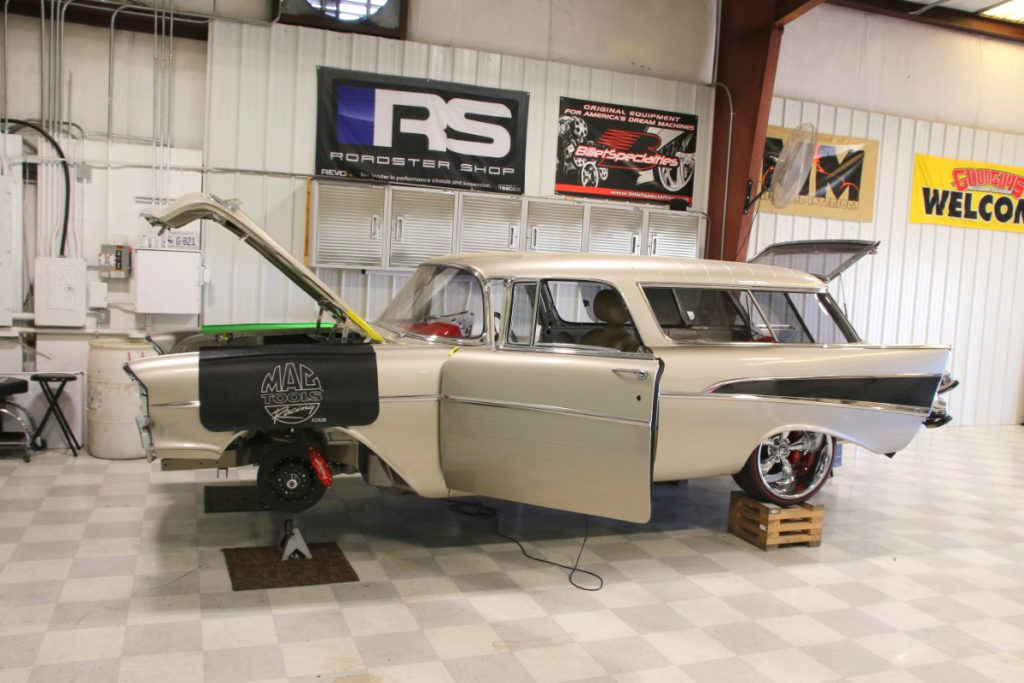 Silver 1957 Chevy Nomad Goolsby Customs