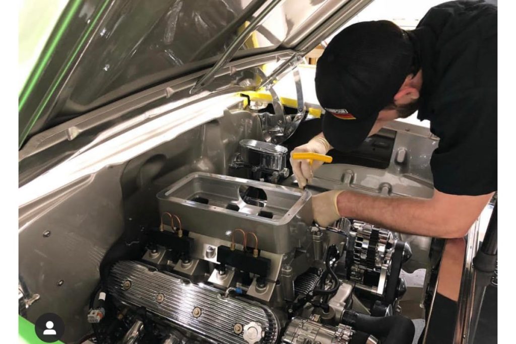 Silver 1957 Chevy Nomad Goolsby Customs