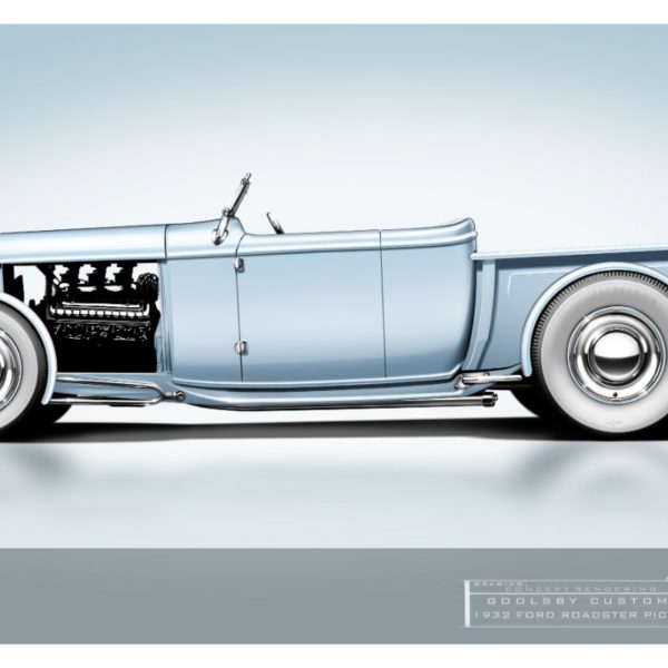 Custom 1932 Ford Roadster Pickup built by Goolsby Customs