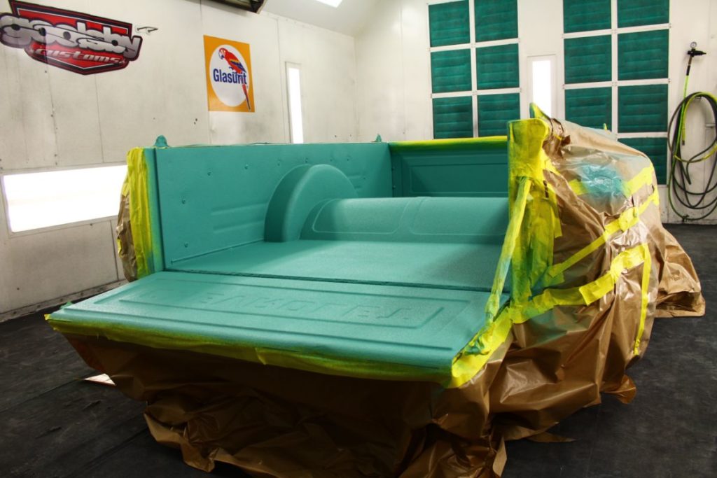 Kenzie's 1968 Chevy C10 hot rod truck bed tub fabrication and paint