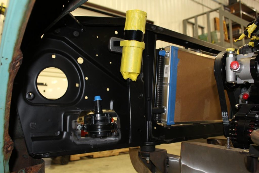 Kenzie's 1968 Chevy C10 hot rod truck core support installation and bracket fabrication