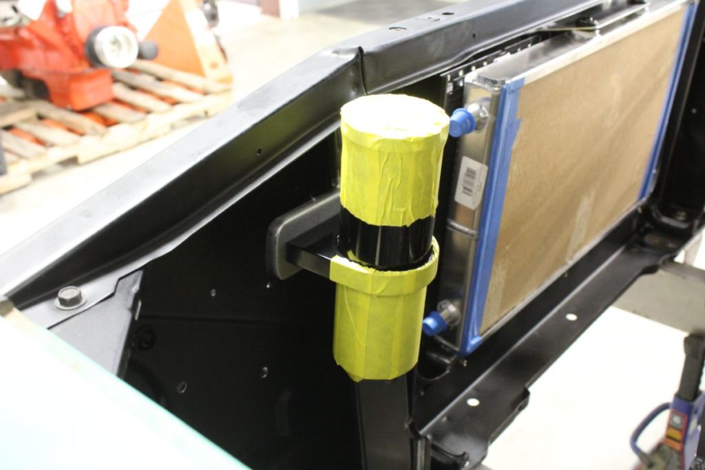 Kenzie's 1968 Chevy C10 hot rod truck core support installation and bracket fabrication