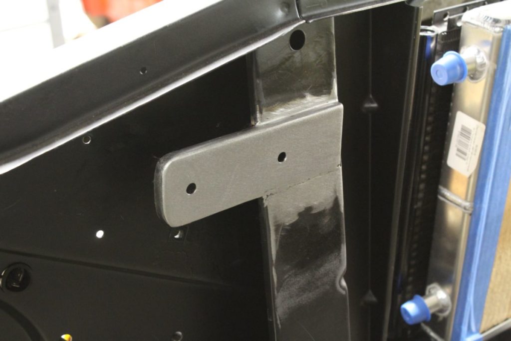 Kenzie's 1968 Chevy C10 hot rod truck core support installation and bracket fabrication