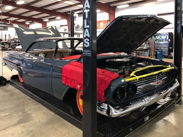 George Poteet's custom 1960 Chevy Impala during final assembly