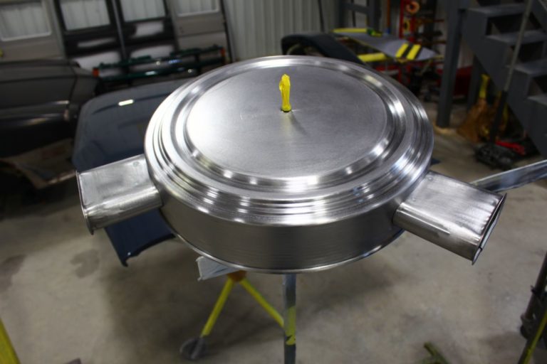 George Poteet's custom 1960 Chevy Impala in the paint booth