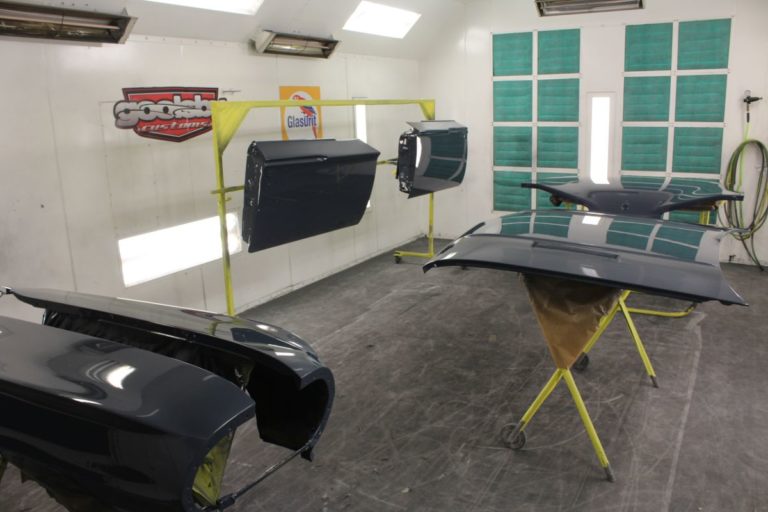 George Poteet's custom 1960 Chevy Impala in the paint booth