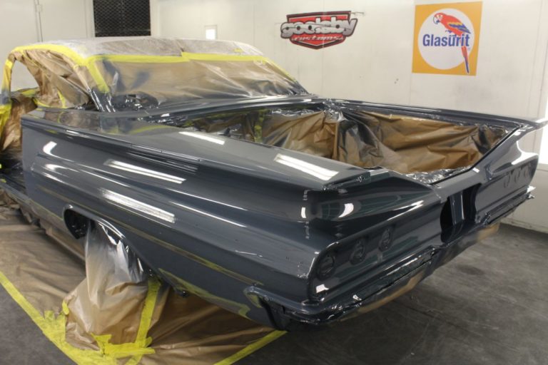 George Poteet's custom 1960 Chevy Impala in the paint booth