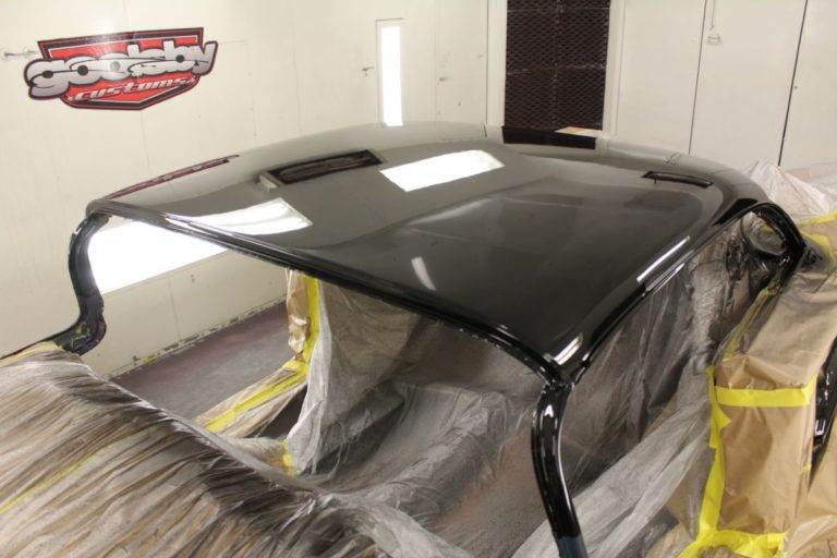 George Poteet's custom 1960 Chevy Impala in the paint booth