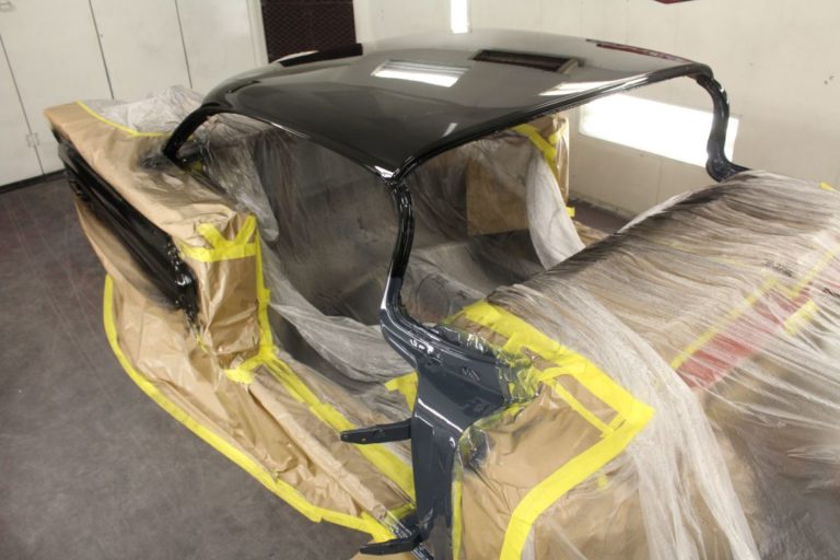 George Poteet's custom 1960 Chevy Impala in the paint booth