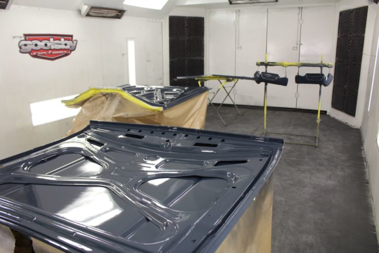 George Poteet's custom 1960 Chevy Impala in the paint booth