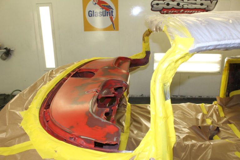 George Poteet's custom 1960 Chevy Impala in the paint booth
