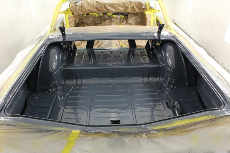 George Poteet's custom 1960 Chevy Impala in the paint booth