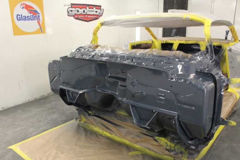 George Poteet's custom 1960 Chevy Impala in the paint booth