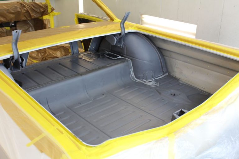 George Poteet's custom 1960 Chevy Impala in the paint booth