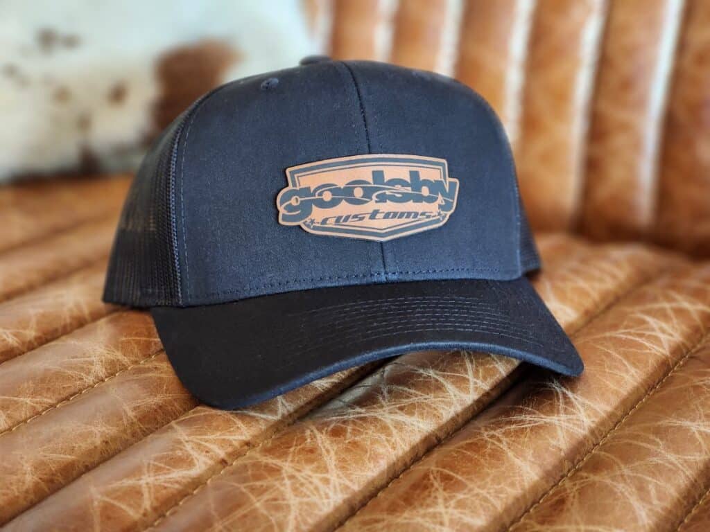 Goolsby Custom Black Hat Leather Logo Snap Back