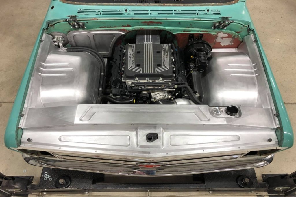 Custom LT4 1968 Chevy C10 hot rod truck Engine bay fabrication