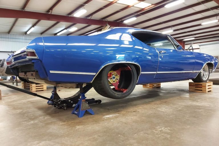 Custom 1969 SS Chevelle Pro Touring muscle car rear wheel fitment