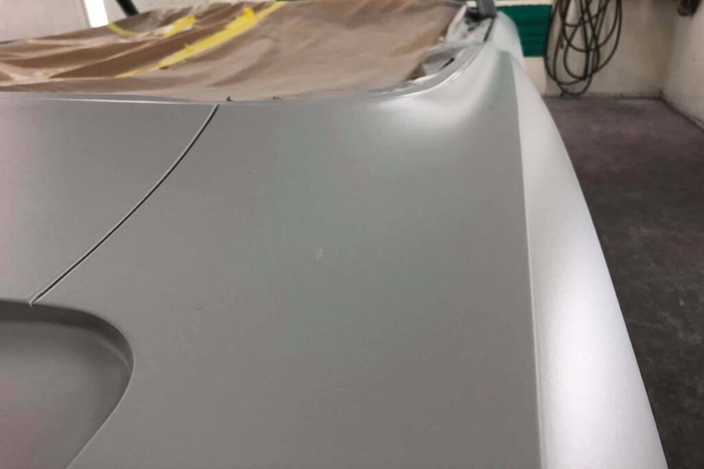 Custom 1966 Chevelle Convertible SS hot rod in the paint booth