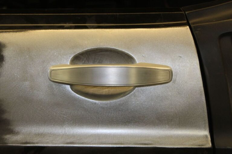 Custom 1969 Fastback Mustang with supercharged coyote engine door handle fabrication