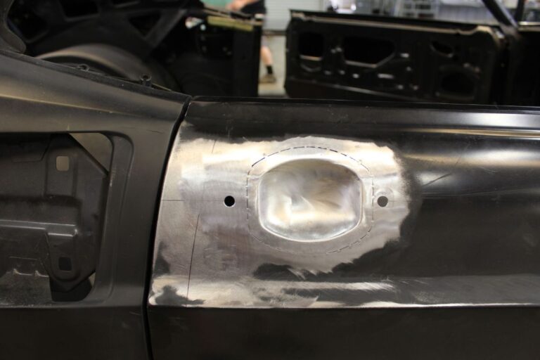Custom 1969 Fastback Mustang with supercharged coyote engine door handle fabrication