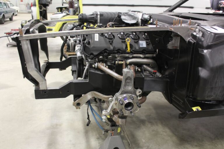 Custom 1969 Fastback Mustang supercharged coyote engine fabrication fabrication
