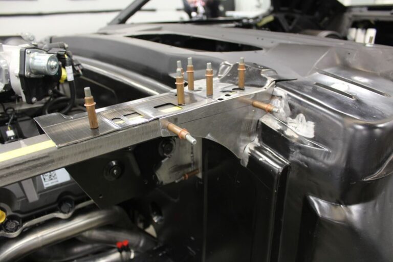 Custom 1969 Fastback Mustang supercharged coyote engine fabrication fabrication