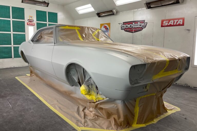 Custom LT4 1967 Camaro pro touring hot rod in primer