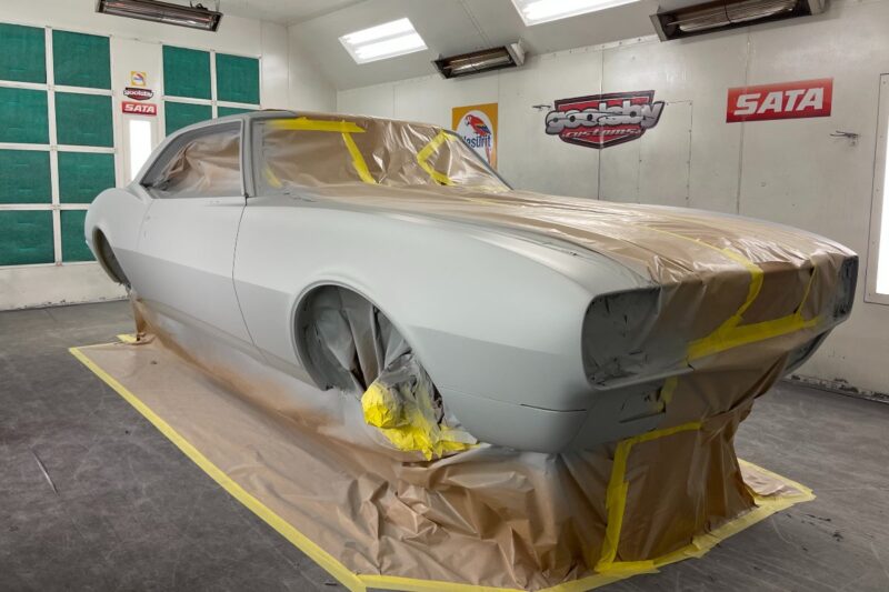 Custom LT4 1967 Camaro pro touring hot rod in primer