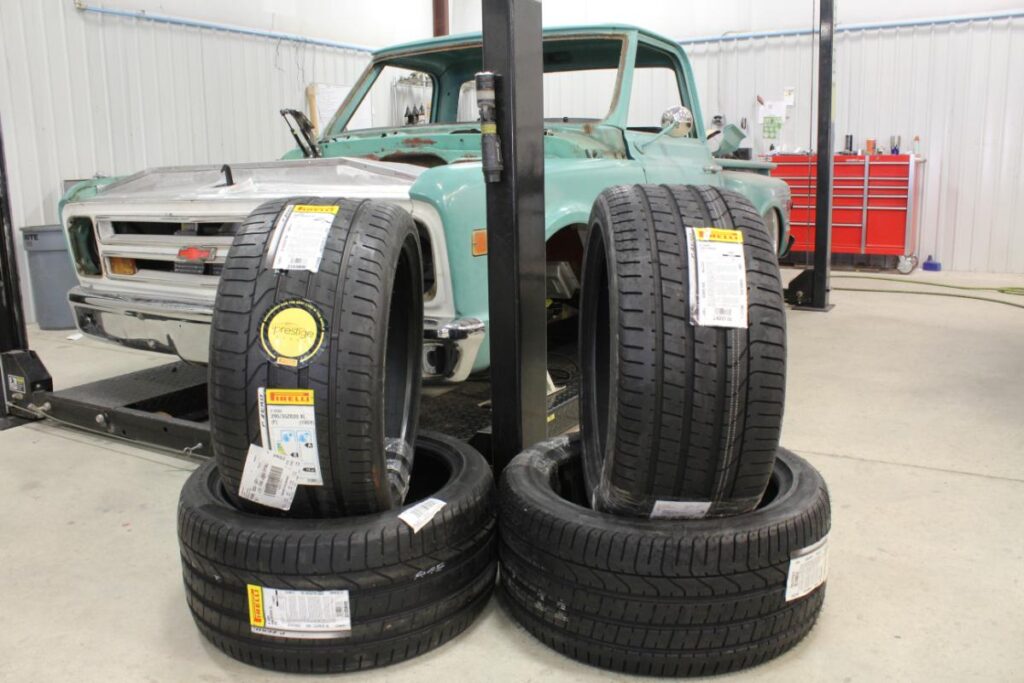 Custom 1968 Chevy C10 Hot Rod Truck Pirelli Wheel and Tire Fitment