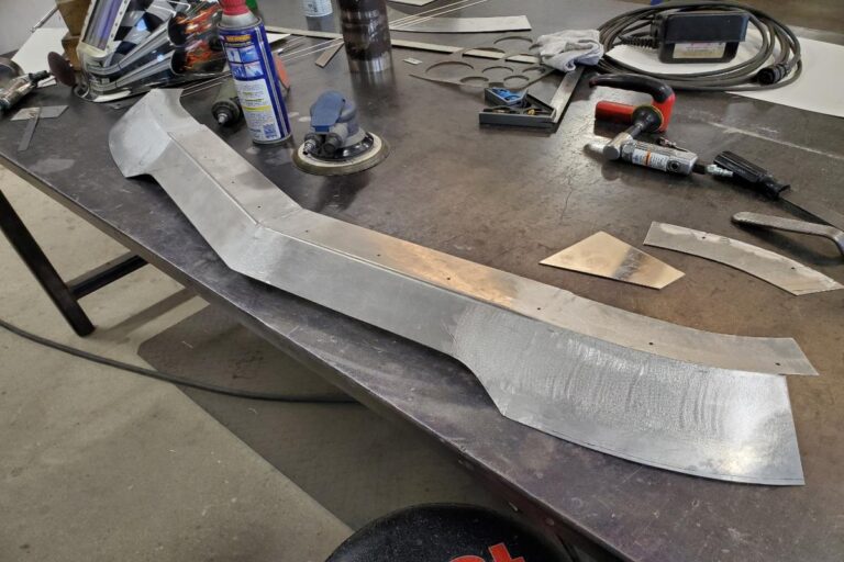 Custom supercharged 1969 Fastback Mustang Front Spoiler fabrication