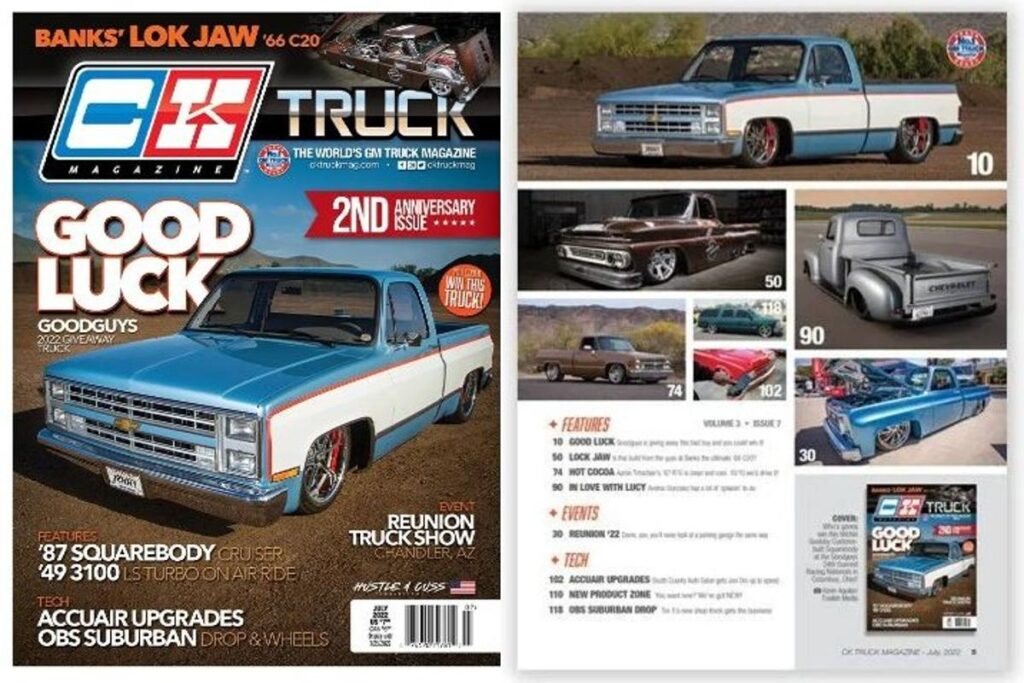 Goodguys Custom 85 C10 Grandprize Giveaway "JeNNY" on CK Truck Magazine Cover