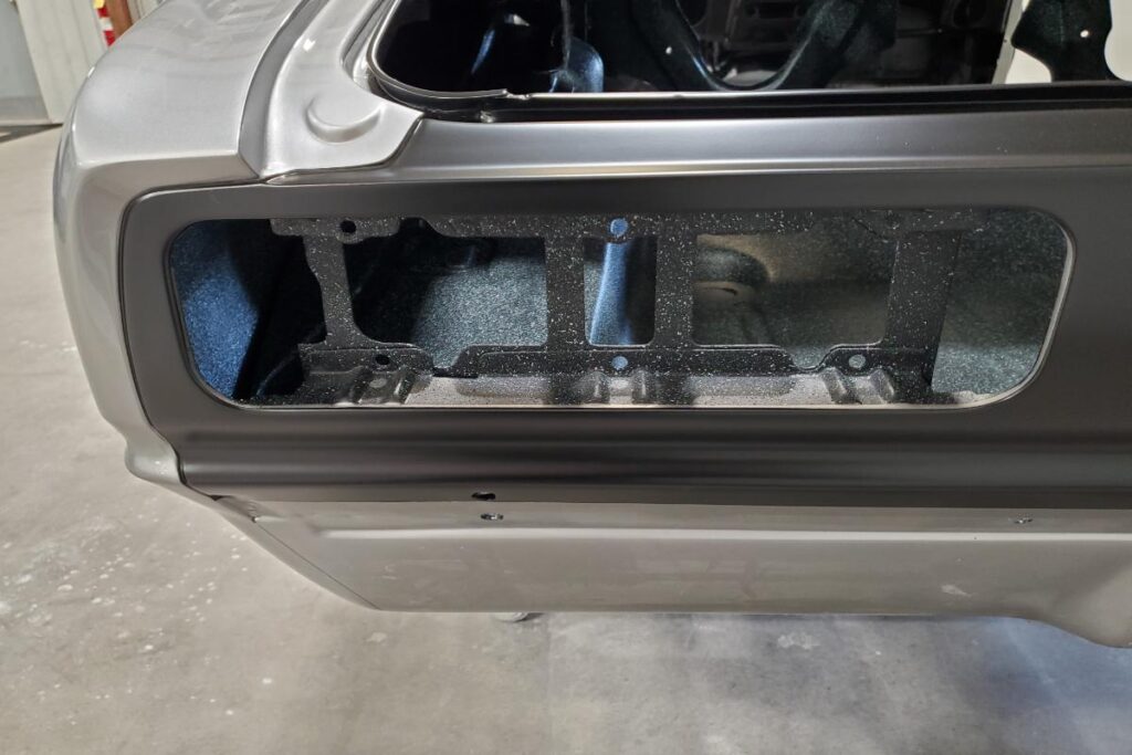 Custom LT4 1967 Camaro Pro Touring street rod in the paint shop