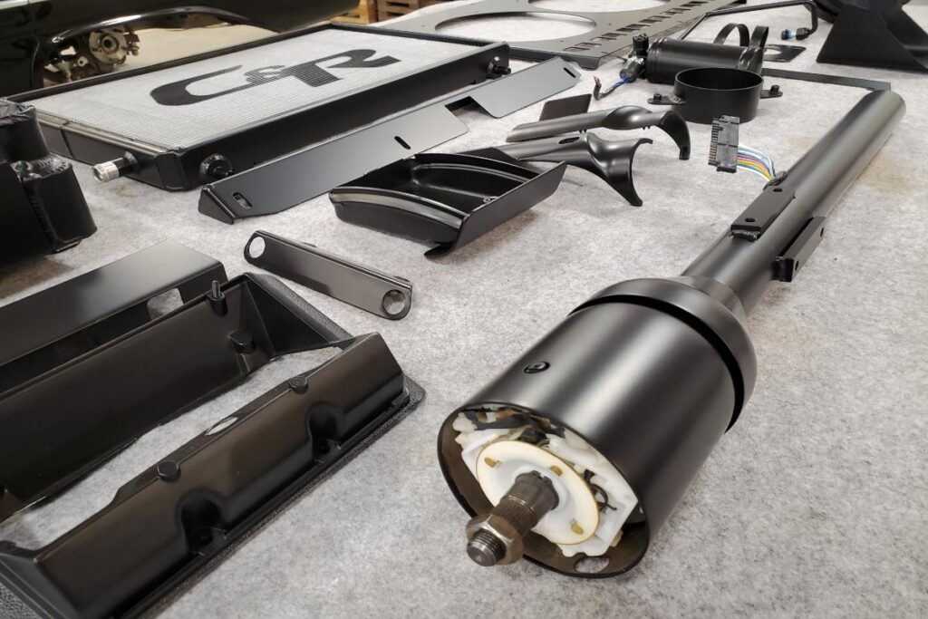 Custom LT4 1967 Camaro Pro Touring street rod in the paint shop