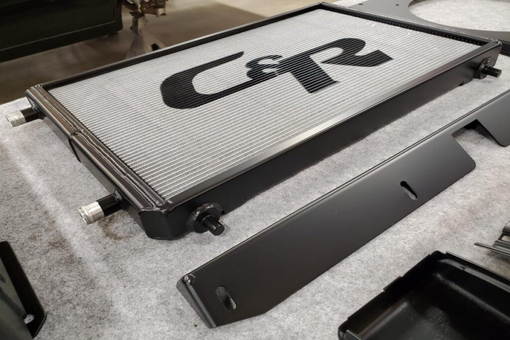 Custom LT4 1967 Camaro Pro Touring street rod in the paint shop