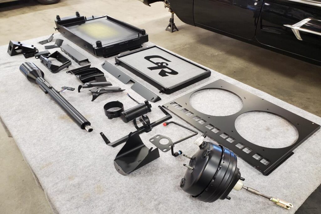 Custom LT4 1967 Camaro Pro Touring street rod in the paint shop