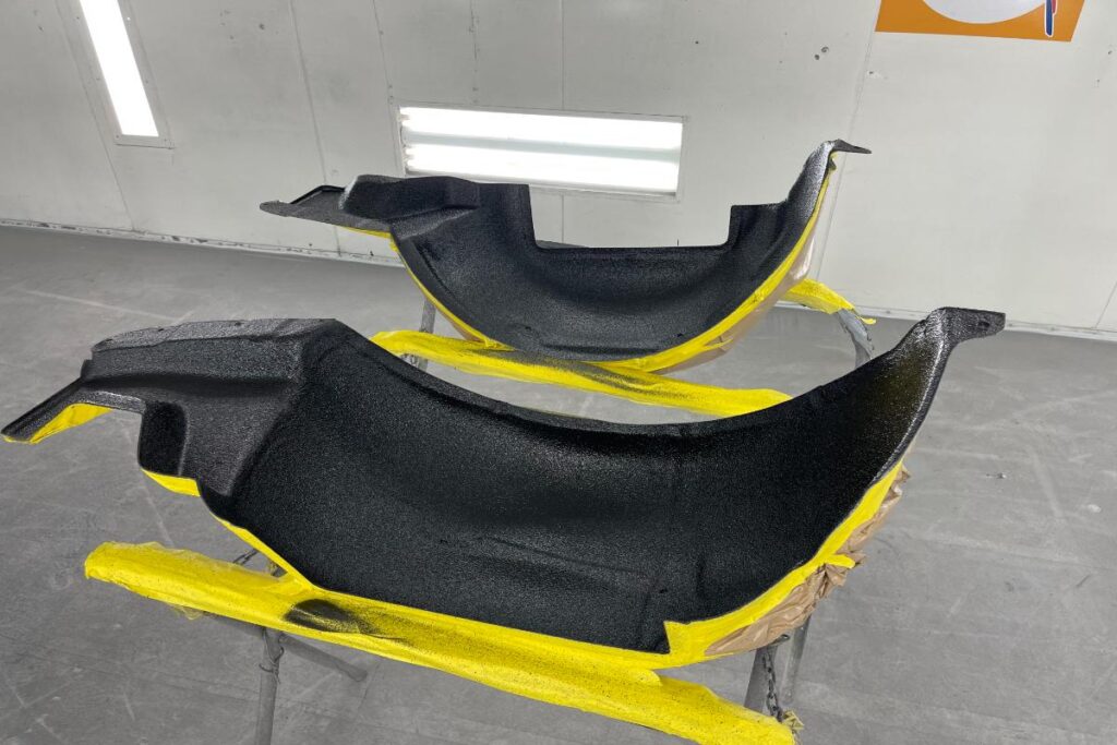 Custom LT4 1967 Camaro Pro Touring street rod in the paint shop