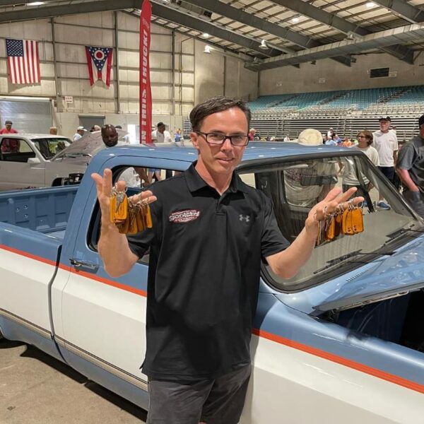 Jonathan Goolsby with the Goodguys Grand Prize Giveaway C10 Squarebody Keys