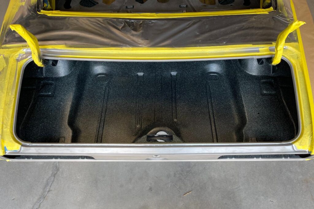 Custom LT4 1967 Camaro Pro Touring street rod in the paint shop