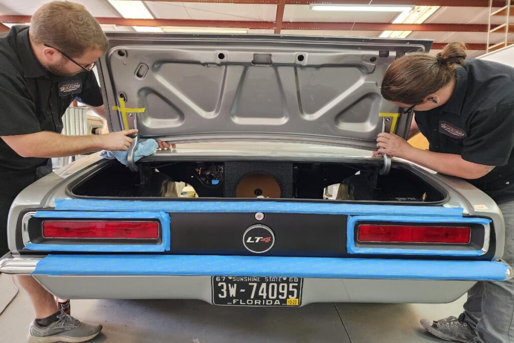 Custom LT4 1967 Camaro Pro Touring street rod in final assembly