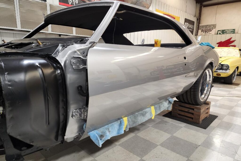 Custom LT4 1967 Camaro Pro Touring street rod in final assembly