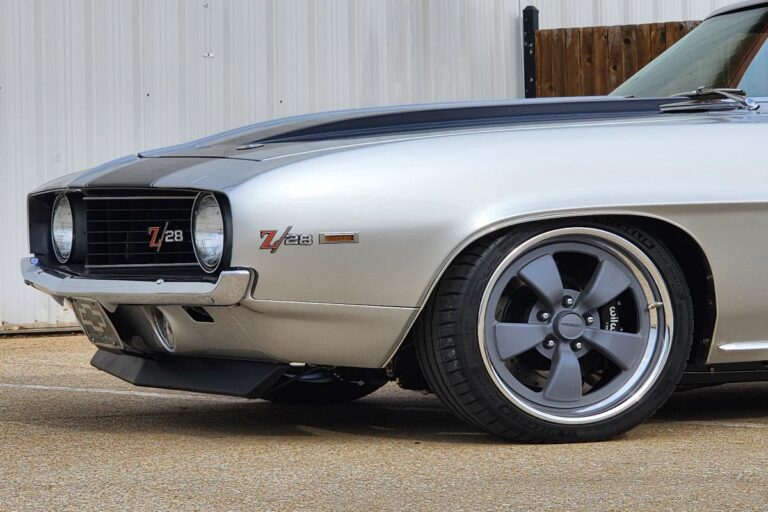 Silver 1969 Z28 Camaro Supercharged LT4 protouring restomod classic muscle car