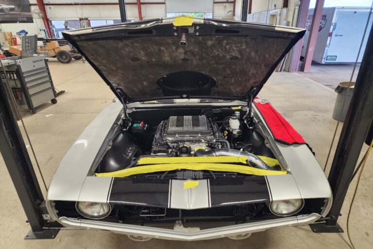 Silver 1969 Z28 Camaro Supercharged LT4 protouring restomod classic muscle car