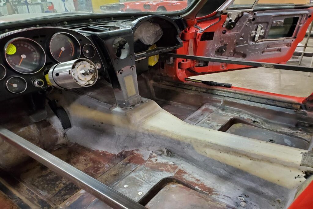 Custom classic 1967 Convertible Corvette restomod Driveshaft tunnel fabrication